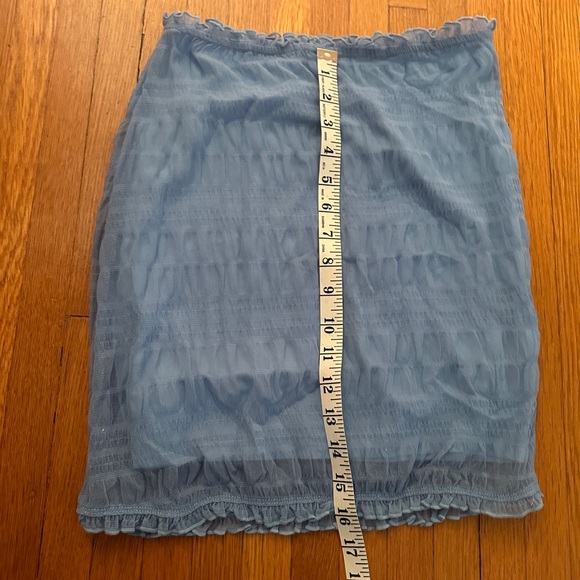 Bebe Mesh Blissful Blue Ruffle Skirt, Size XS - Picture 2 of 7